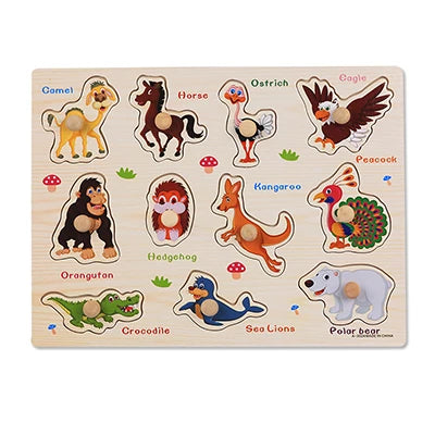 Juguetes Montessori de Madera para Bebés 1-3 Años, Juego de Puzzle para Niños, Desarrollo de Habilidades Motoras Finas