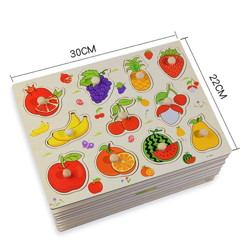 Juguetes Montessori de Madera para Bebés 1-3 Años, Juego de Puzzle para Niños, Desarrollo de Habilidades Motoras Finas