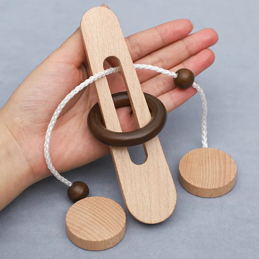 Juguete Inteligente: Rompecabezas Kong Ming de Madera para Adultos y Niños