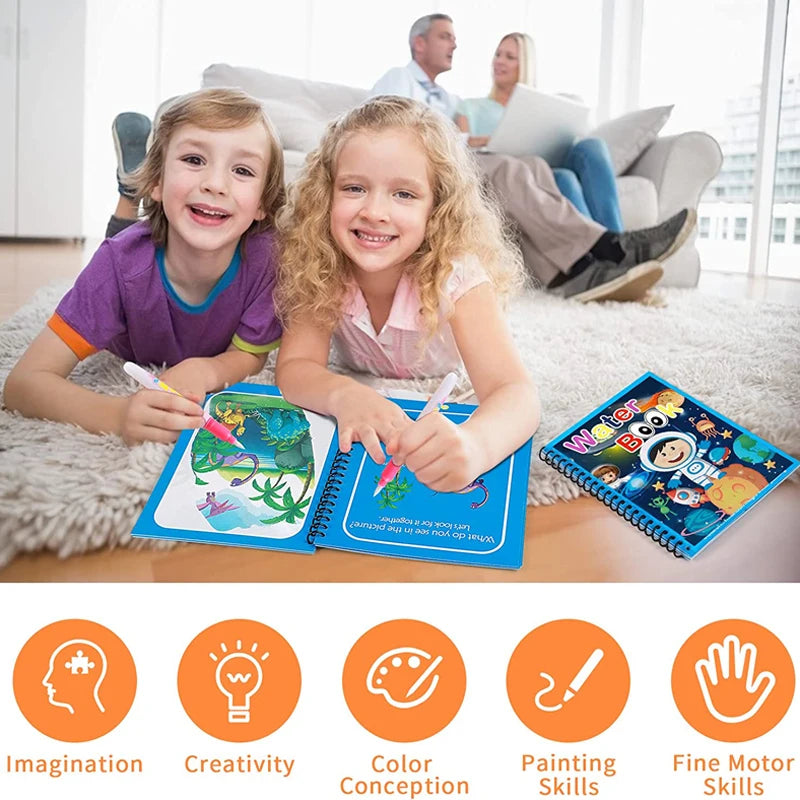 Libro Mágico de Agua Montessori – Juguete Educativo para Niños de 1 a 3 Años
