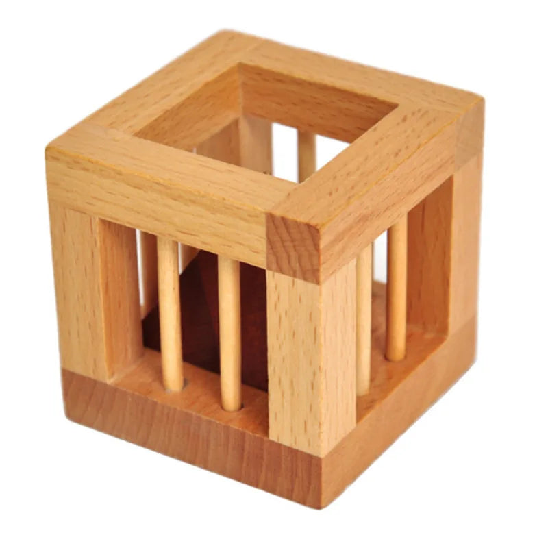 Juguete Inteligente: Rompecabezas Kong Ming de Madera para Adultos y Niños