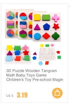 Rompecabezas 3D Montessori de 30 piezas – Juguete educativo de madera para niños
