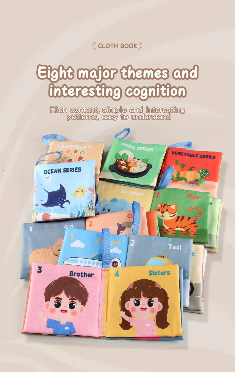 Libros Blandos Montessori para Bebés – 3D Táctil y de Alto Contraste, Juguetes Educativos Sensoriales