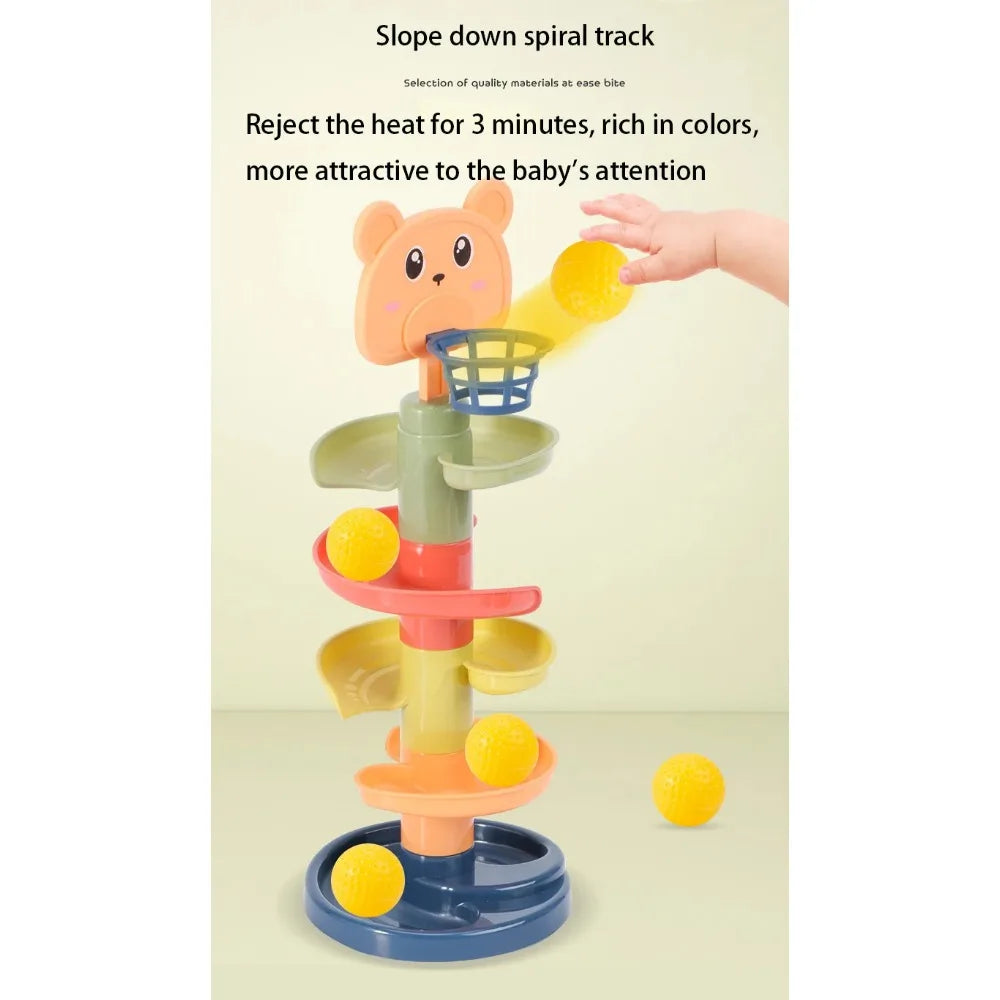 Juguete Montessori Torre de Bolas para Bebés, Juegos Educativos de Desarrollo, Apilamiento para Niños de 1 a 3 Años.