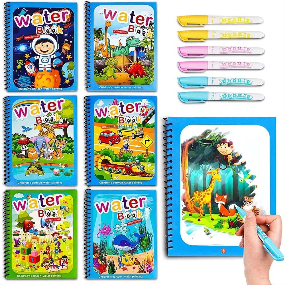 Libro Mágico de Agua Montessori – Juguete Educativo para Niños de 1 a 3 Años