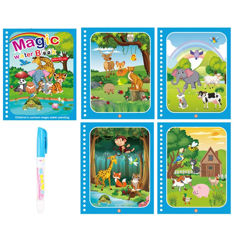 Libro Mágico de Agua Montessori – Juguete Educativo para Niños de 1 a 3 Años