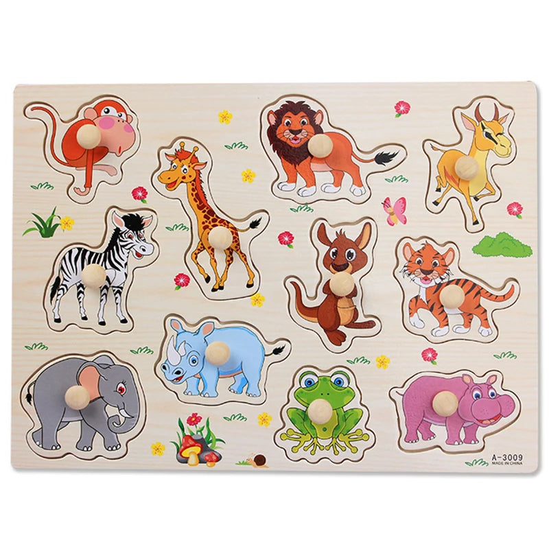 Juguetes Montessori de Madera para Bebés 1-3 Años, Juego de Puzzle para Niños, Desarrollo de Habilidades Motoras Finas