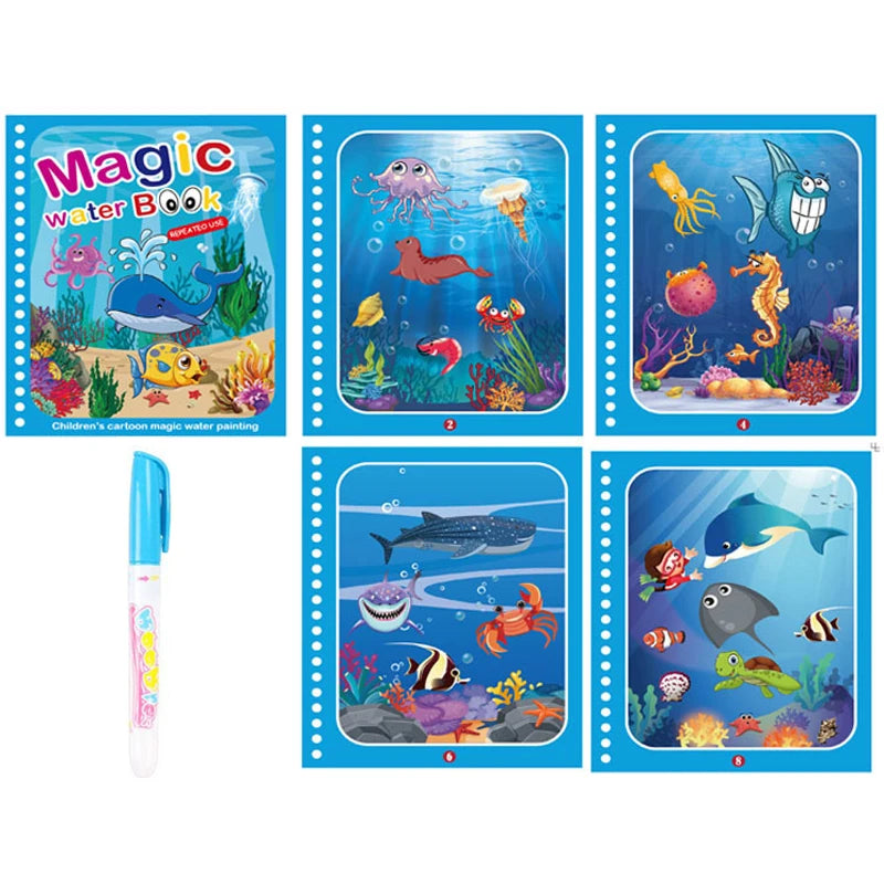 Libro Mágico de Agua Montessori – Juguete Educativo para Niños de 1 a 3 Años