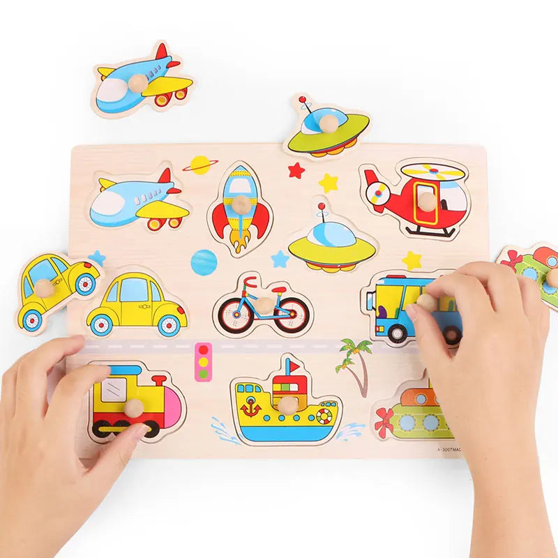 Juguetes Montessori de Madera para Bebés 1-3 Años, Juego de Puzzle para Niños, Desarrollo de Habilidades Motoras Finas