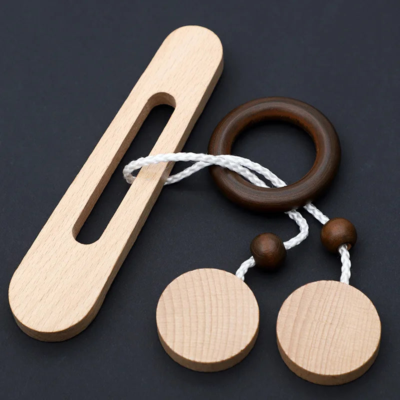 Juguete Inteligente: Rompecabezas Kong Ming de Madera para Adultos y Niños