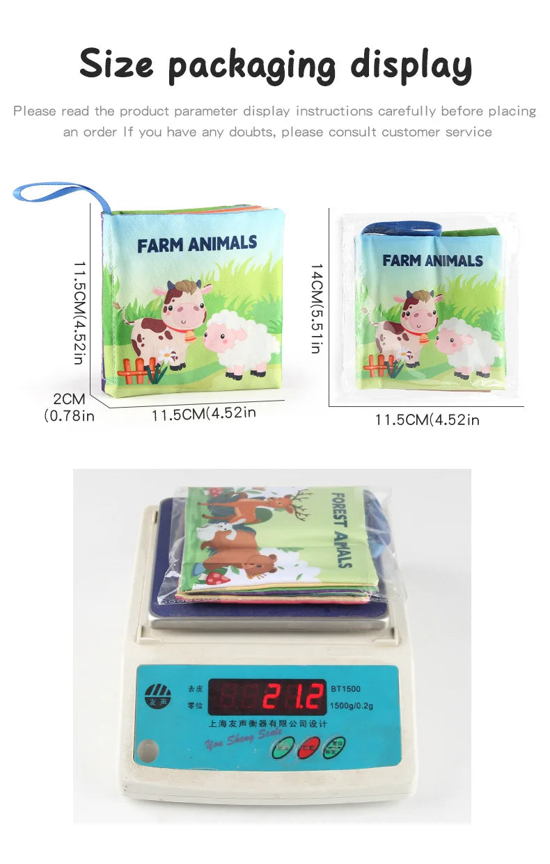 Libros Blandos Montessori para Bebés – 3D Táctil y de Alto Contraste, Juguetes Educativos Sensoriales
