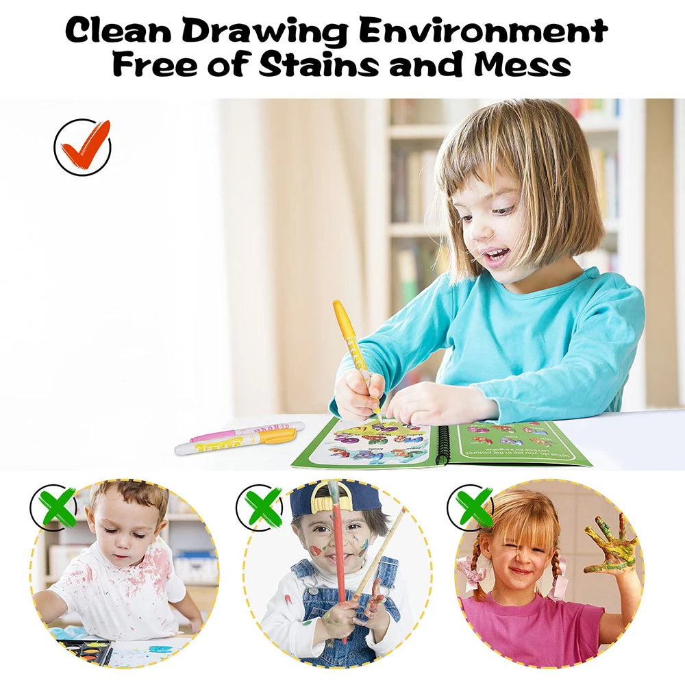 Libro Mágico de Agua Montessori – Juguete Educativo para Niños de 1 a 3 Años
