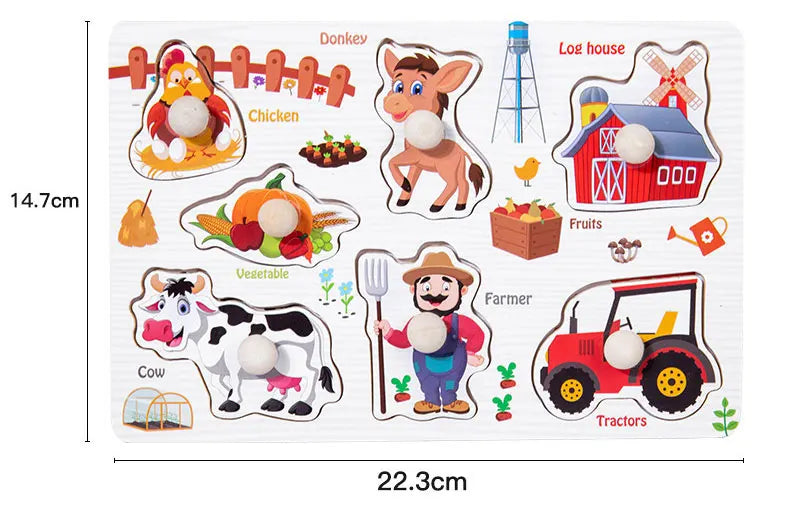 Juguetes Montessori de Madera para Bebés 1-3 Años, Juego de Puzzle para Niños, Desarrollo de Habilidades Motoras Finas