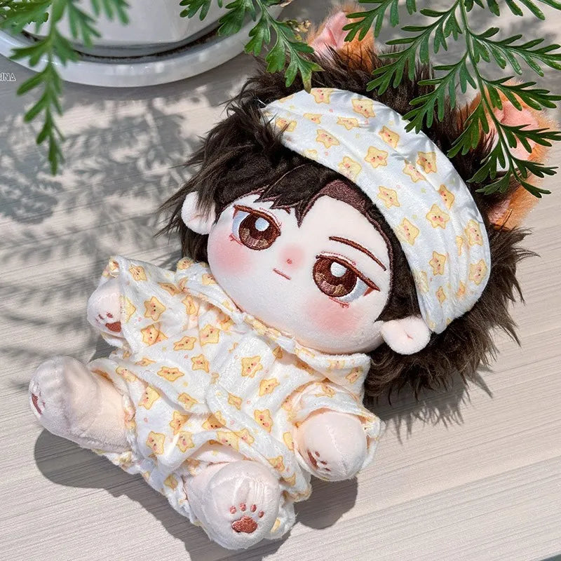 Ropa de Muñeca para Muñecas Idol de 20 cm: Lindos Pijamas con Máscara de Ojos, Juguete de Algodón Relleno para Fans de K-Pop EXO.