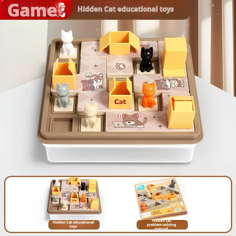 Juego Montessori Gato Escondido 🐱✨ - Rompecabezas Lógico para Niños