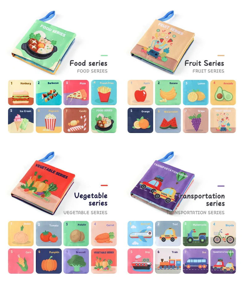 Libros Blandos Montessori para Bebés – 3D Táctil y de Alto Contraste, Juguetes Educativos Sensoriales