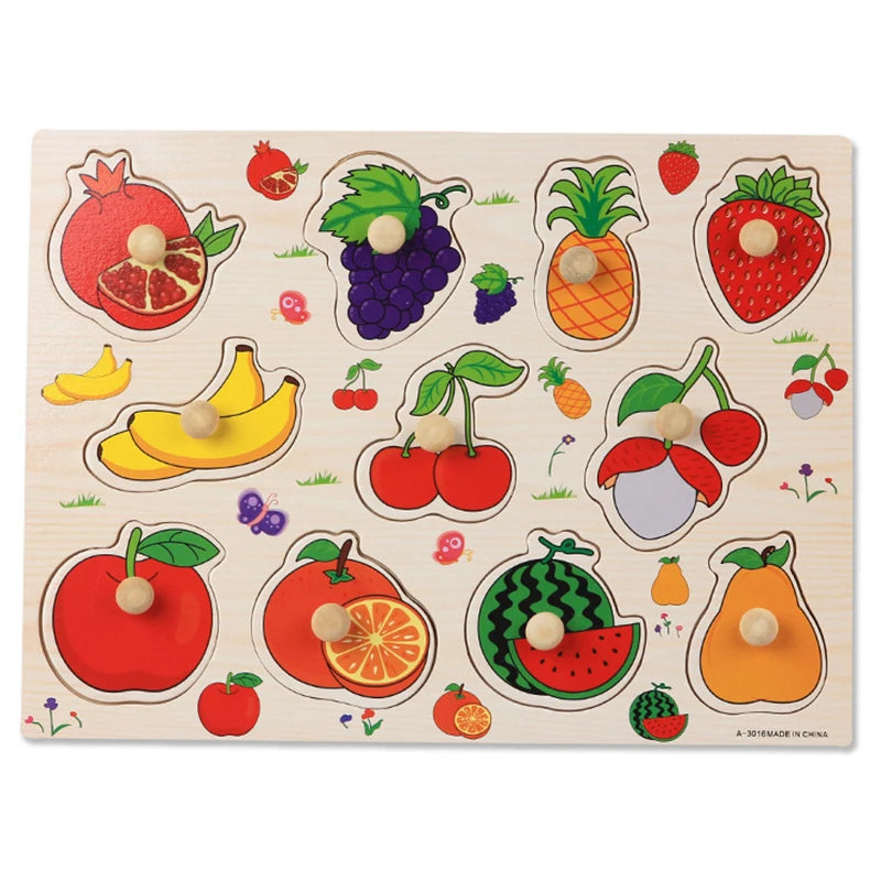 Juguetes Montessori de Madera para Bebés 1-3 Años, Juego de Puzzle para Niños, Desarrollo de Habilidades Motoras Finas