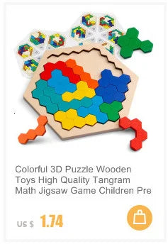 Rompecabezas 3D Montessori de 30 piezas – Juguete educativo de madera para niños