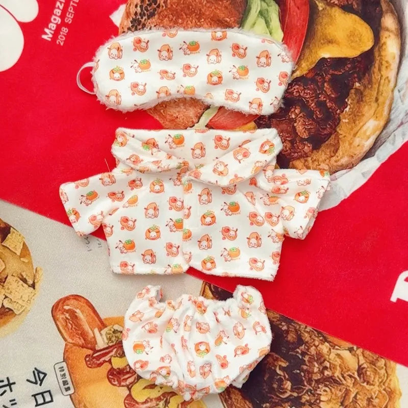 Ropa de Muñeca para Muñecas Idol de 20 cm: Lindos Pijamas con Máscara de Ojos, Juguete de Algodón Relleno para Fans de K-Pop EXO.