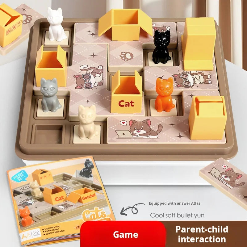 Juego Montessori Gato Escondido 🐱✨ - Rompecabezas Lógico para Niños