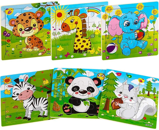 Rompecabezas de Madera para Niños (2-5 Años): Animales Divertidos