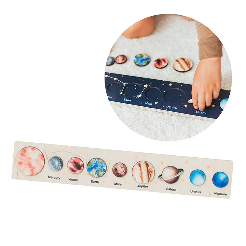 Rompecabezas Montessori del Sistema Solar en Madera para Niños