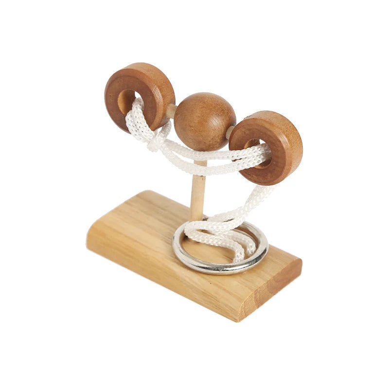 Juguete Inteligente: Rompecabezas Kong Ming de Madera para Adultos y Niños