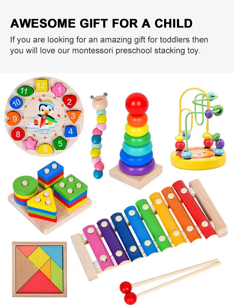 Juguetes de Madera Montessori para Bebés – Juguetes Educativos para el Desarrollo