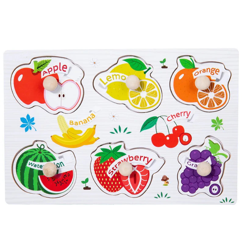 Juguetes Montessori de Madera para Bebés 1-3 Años, Juego de Puzzle para Niños, Desarrollo de Habilidades Motoras Finas