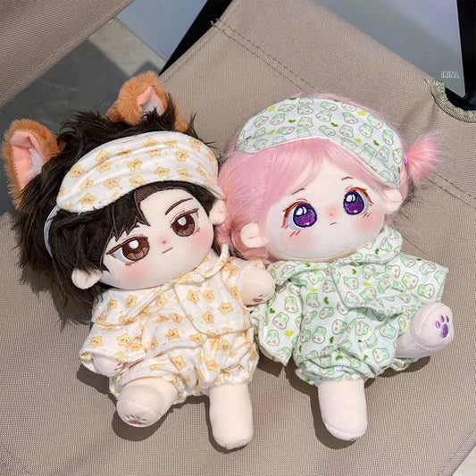 Ropa de Muñeca para Muñecas Idol de 20 cm: Lindos Pijamas con Máscara de Ojos, Juguete de Algodón Relleno para Fans de K-Pop EXO.