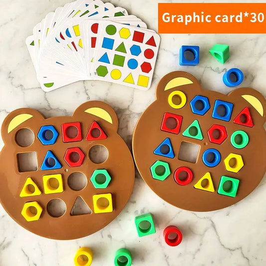 Juguete Educativo Montessori Puzzle 3D de Formas Geométricas y Colores para Niños, Juego Interactivo de Aprendizaje.