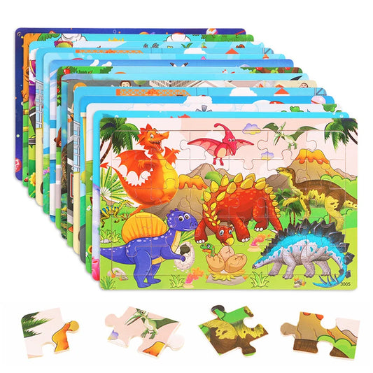 Rompecabezas 3D Montessori de 30 piezas – Juguete educativo de madera para niños