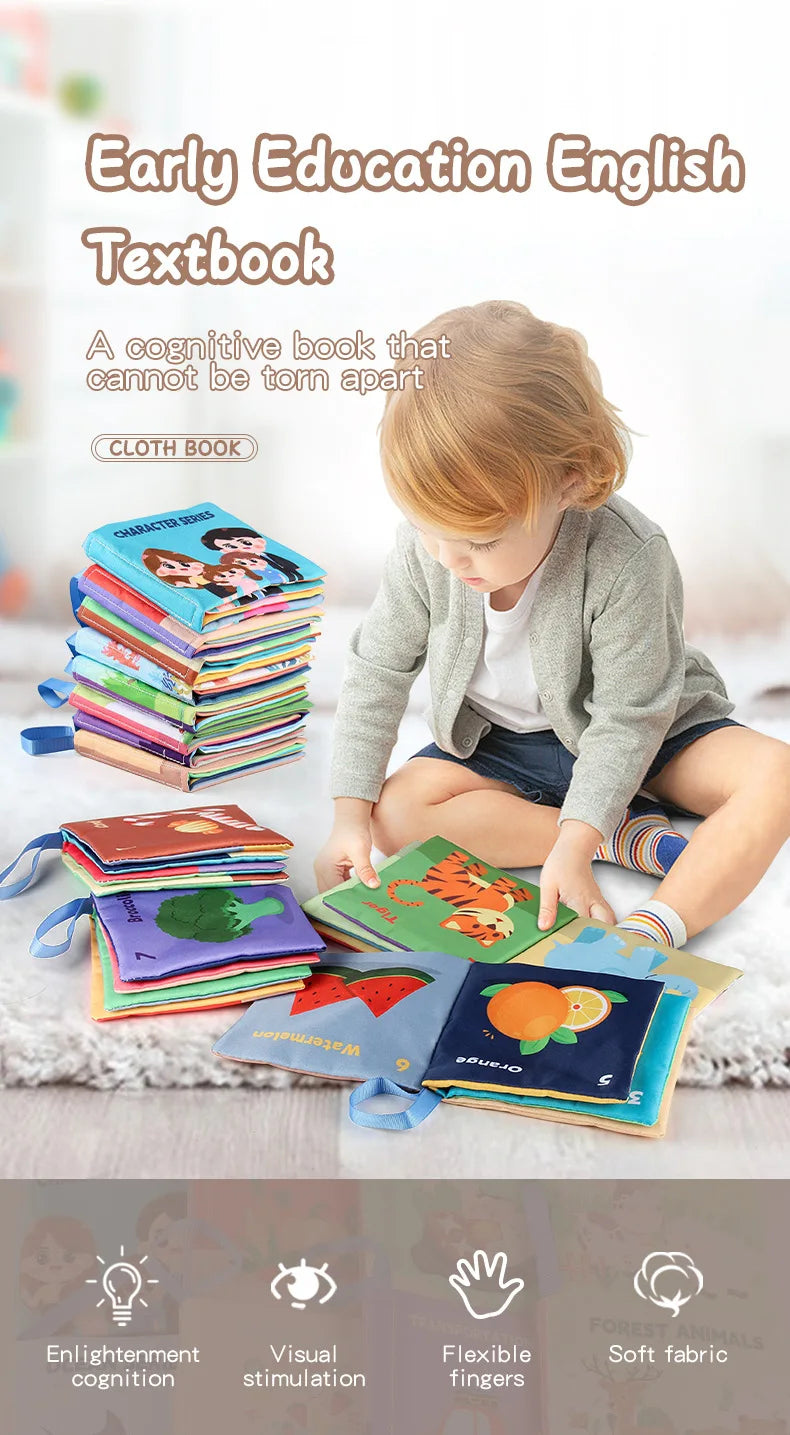 Libros Blandos Montessori para Bebés – 3D Táctil y de Alto Contraste, Juguetes Educativos Sensoriales