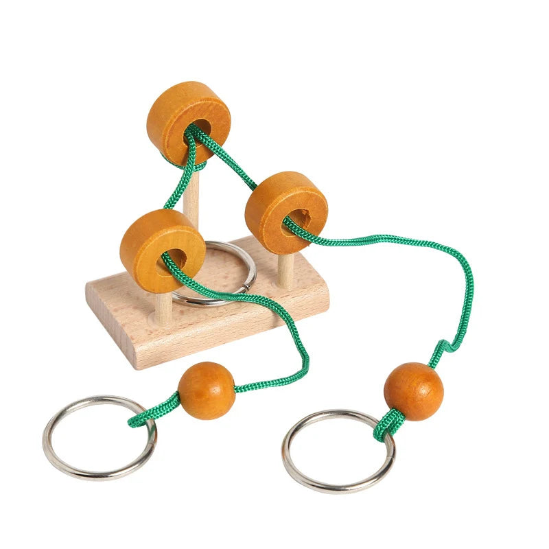 Juguete Inteligente: Rompecabezas Kong Ming de Madera para Adultos y Niños