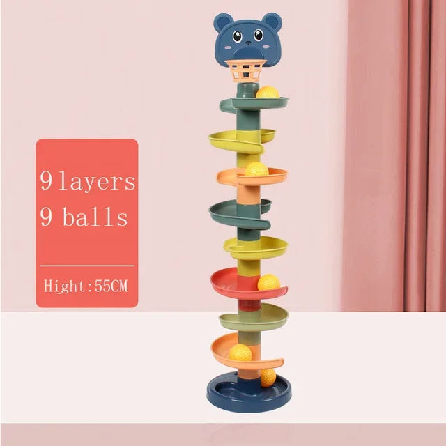 Juguete Montessori Torre de Bolas para Bebés, Juegos Educativos de Desarrollo, Apilamiento para Niños de 1 a 3 Años.