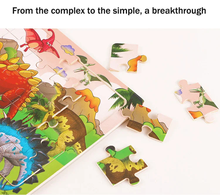 Rompecabezas 3D Montessori de 30 piezas – Juguete educativo de madera para niños