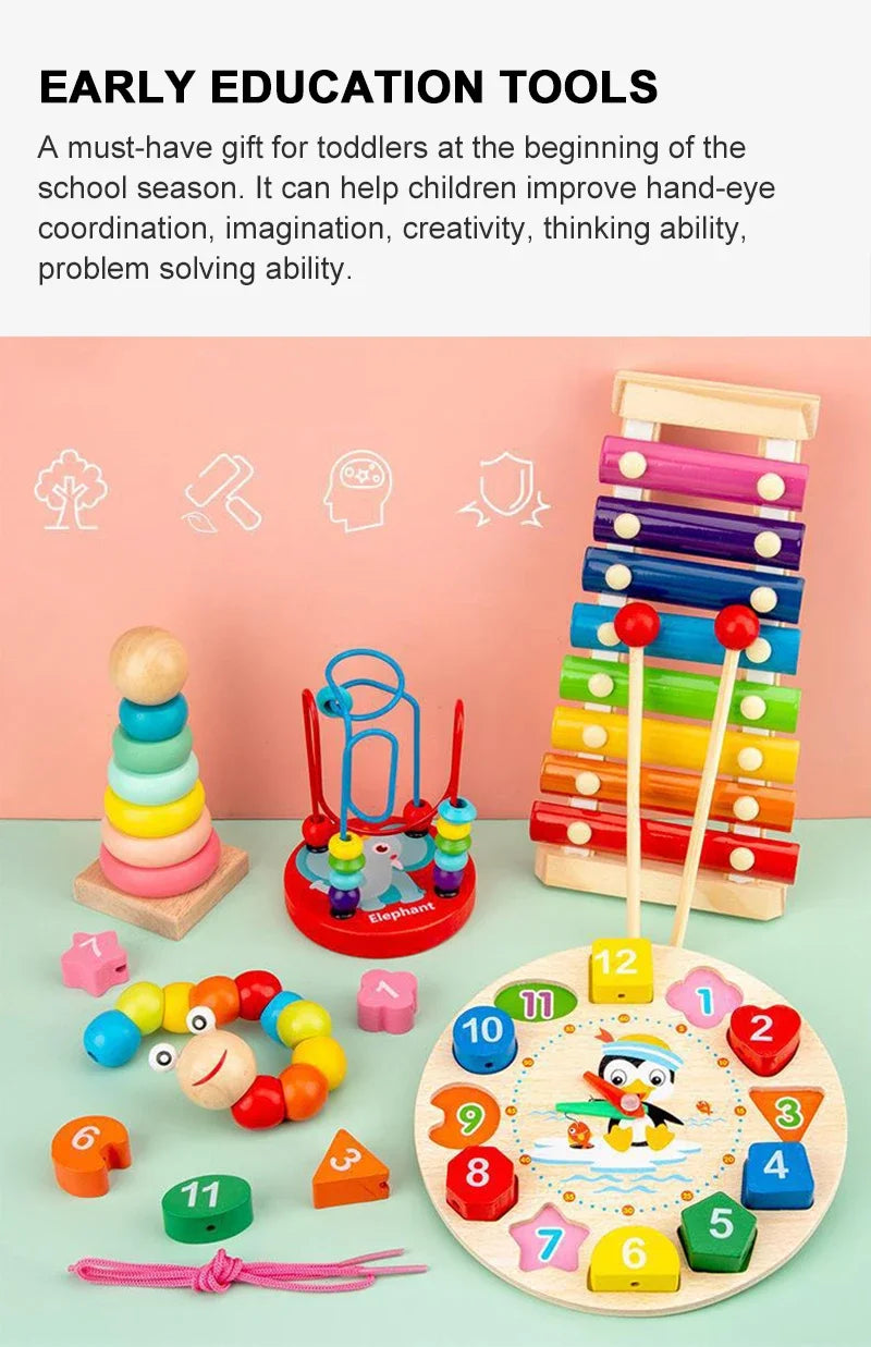 Juguetes de Madera Montessori para Bebés – Juguetes Educativos para el Desarrollo