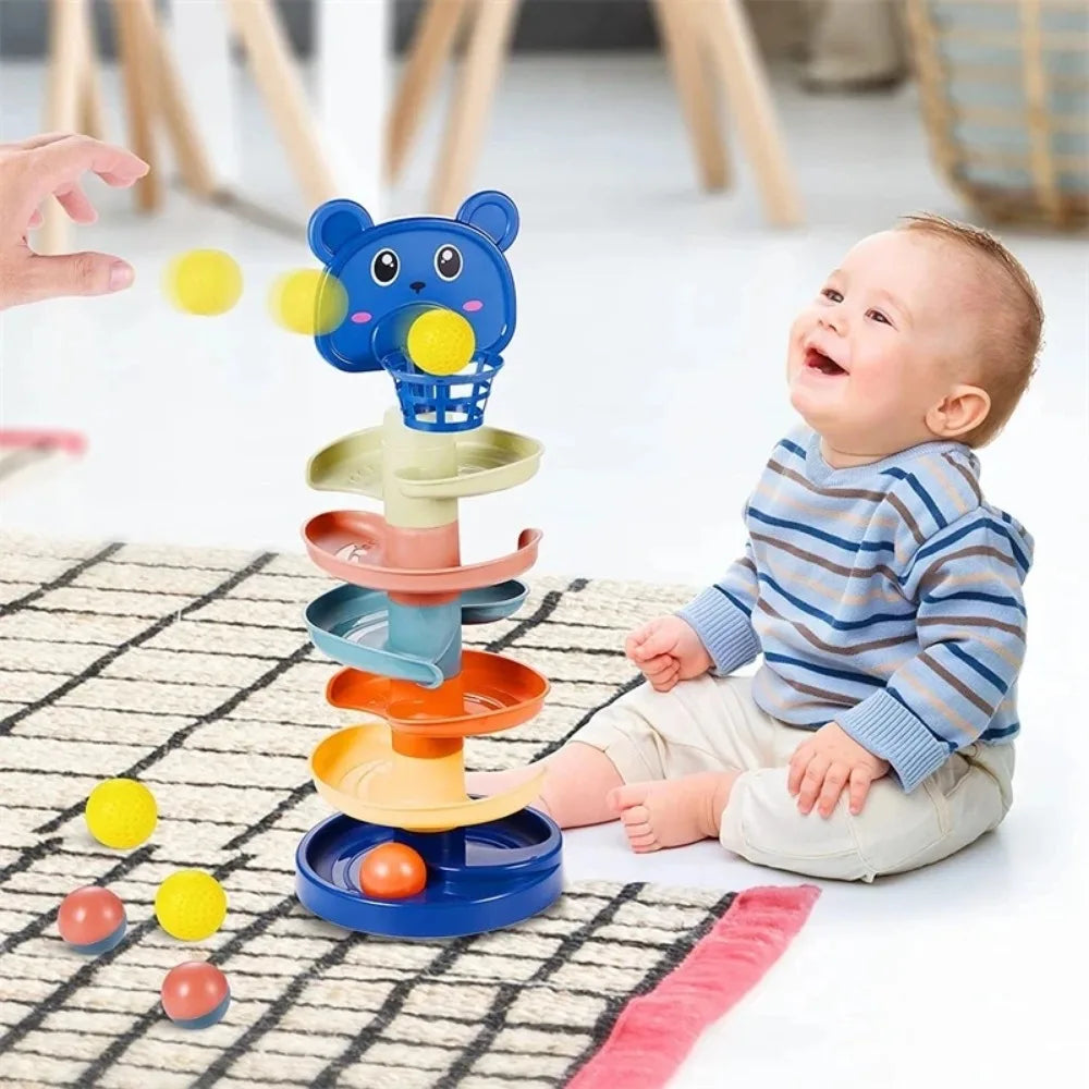 Juguete Montessori Torre de Bolas para Bebés, Juegos Educativos de Desarrollo, Apilamiento para Niños de 1 a 3 Años.