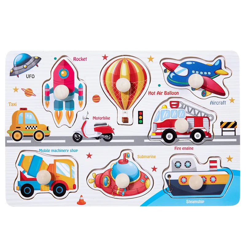Juguetes Montessori de Madera para Bebés 1-3 Años, Juego de Puzzle para Niños, Desarrollo de Habilidades Motoras Finas