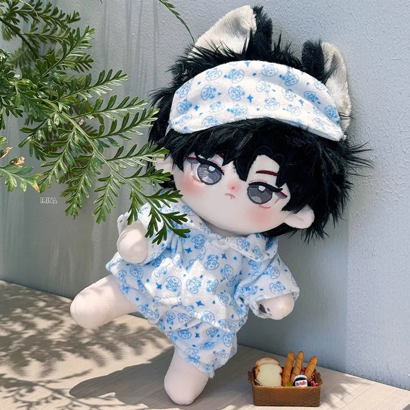 Ropa de Muñeca para Muñecas Idol de 20 cm: Lindos Pijamas con Máscara de Ojos, Juguete de Algodón Relleno para Fans de K-Pop EXO.