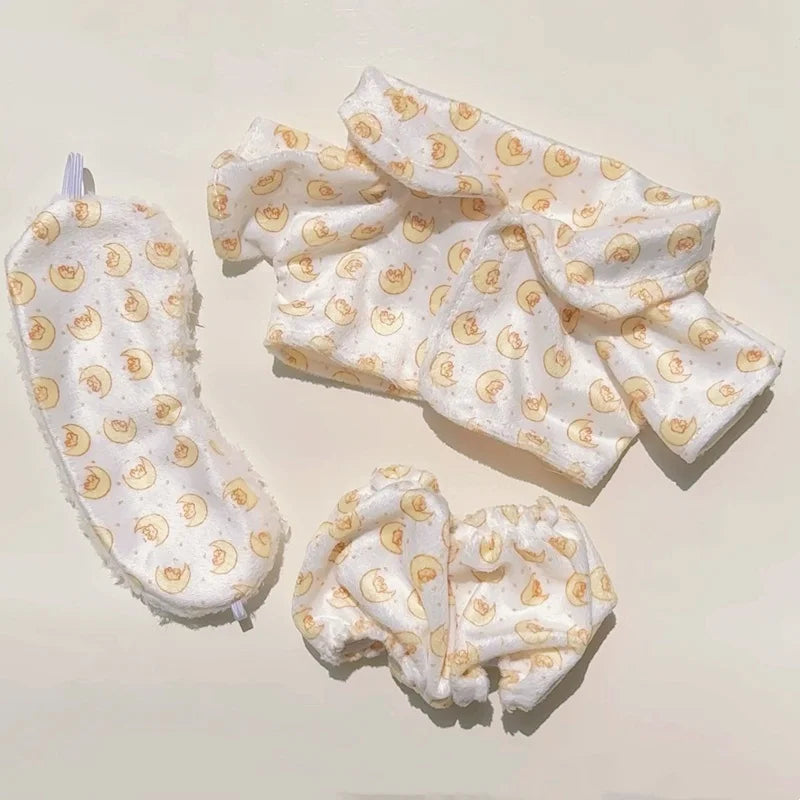 Ropa de Muñeca para Muñecas Idol de 20 cm: Lindos Pijamas con Máscara de Ojos, Juguete de Algodón Relleno para Fans de K-Pop EXO.