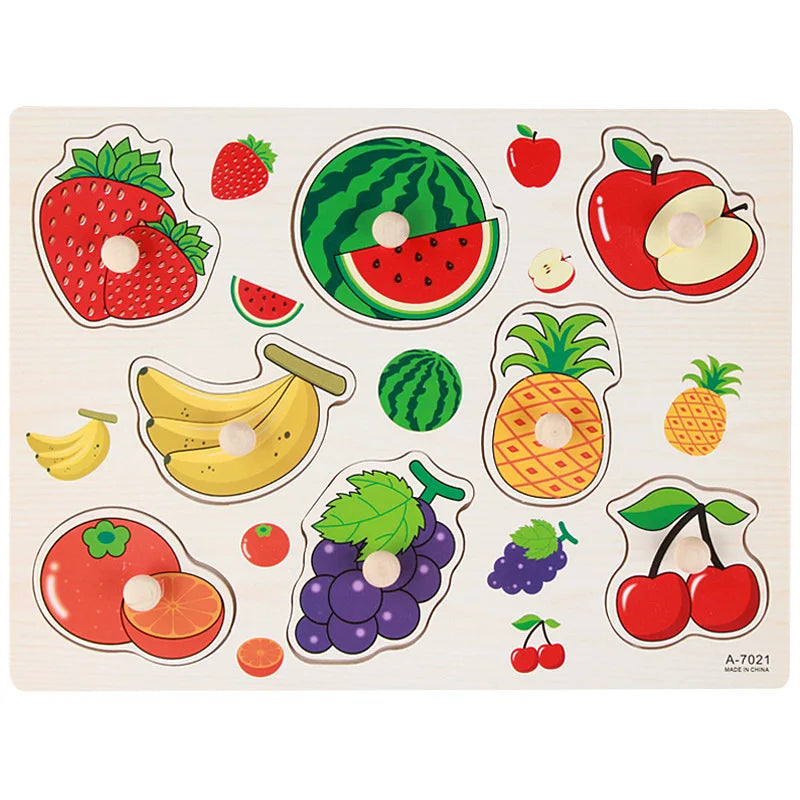 Juguetes Montessori de Madera para Bebés 1-3 Años, Juego de Puzzle para Niños, Desarrollo de Habilidades Motoras Finas