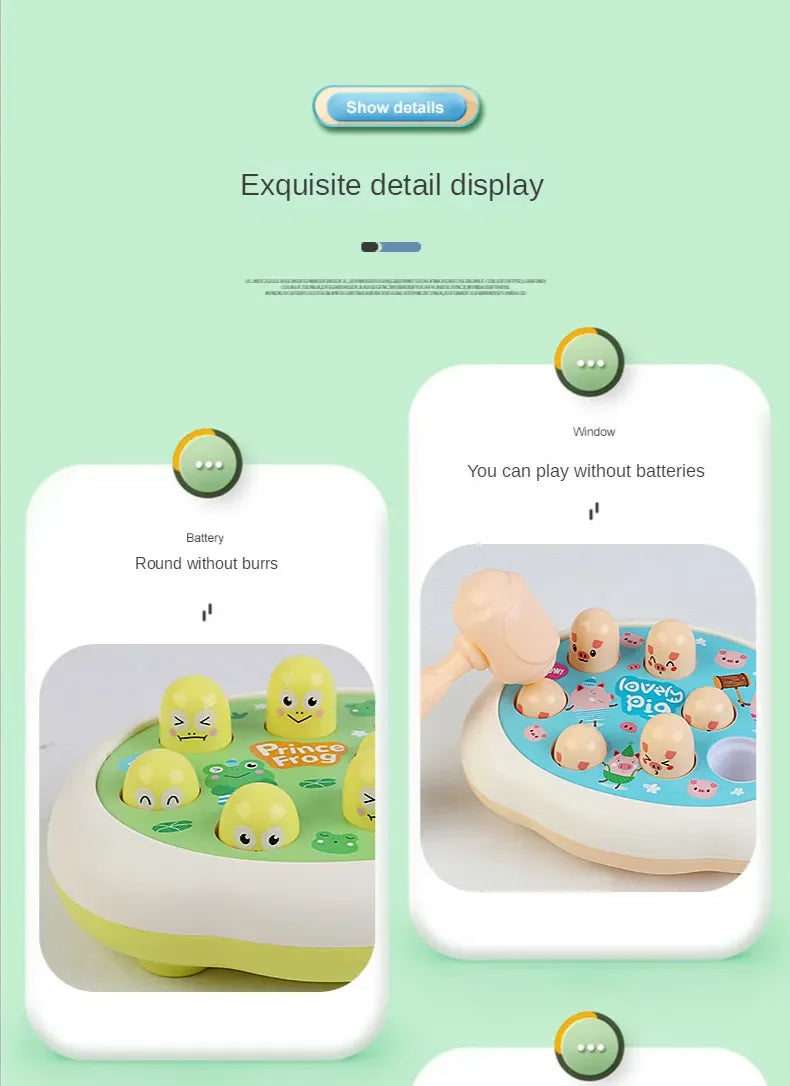 Juego Montessori de Martillo de Animales, Regalo de Cumpleaños Educativo para Bebés, Juego de Golpear para Niños y Padres.
