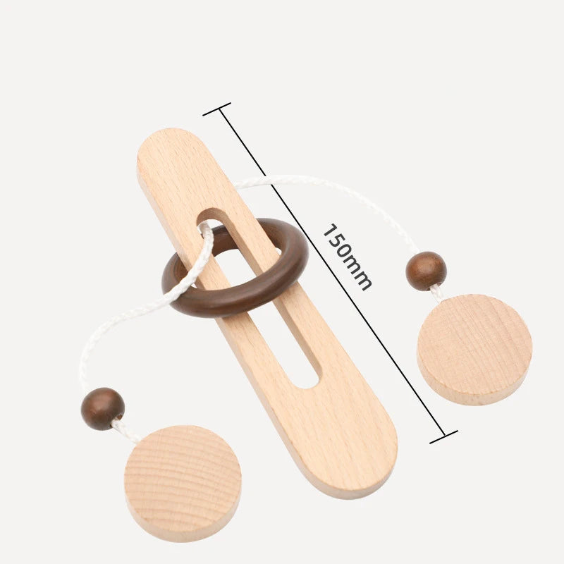 Juguete Inteligente: Rompecabezas Kong Ming de Madera para Adultos y Niños