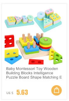 Rompecabezas 3D Montessori de 30 piezas – Juguete educativo de madera para niños