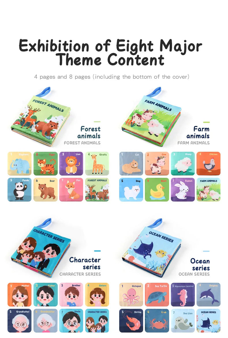 Libros Blandos Montessori para Bebés – 3D Táctil y de Alto Contraste, Juguetes Educativos Sensoriales