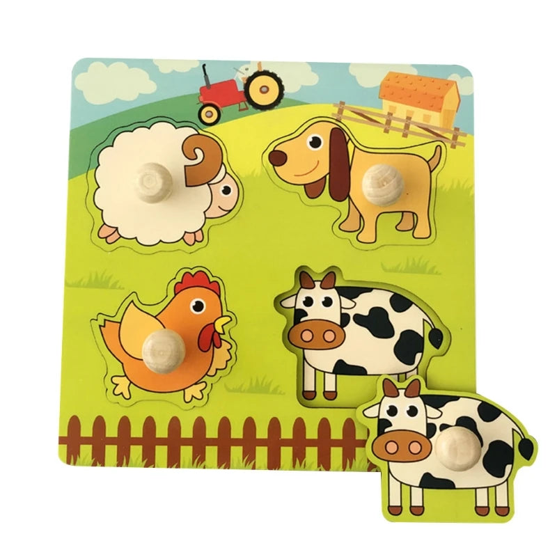 Juguetes Montessori de Madera para Bebés 1-3 Años, Juego de Puzzle para Niños, Desarrollo de Habilidades Motoras Finas