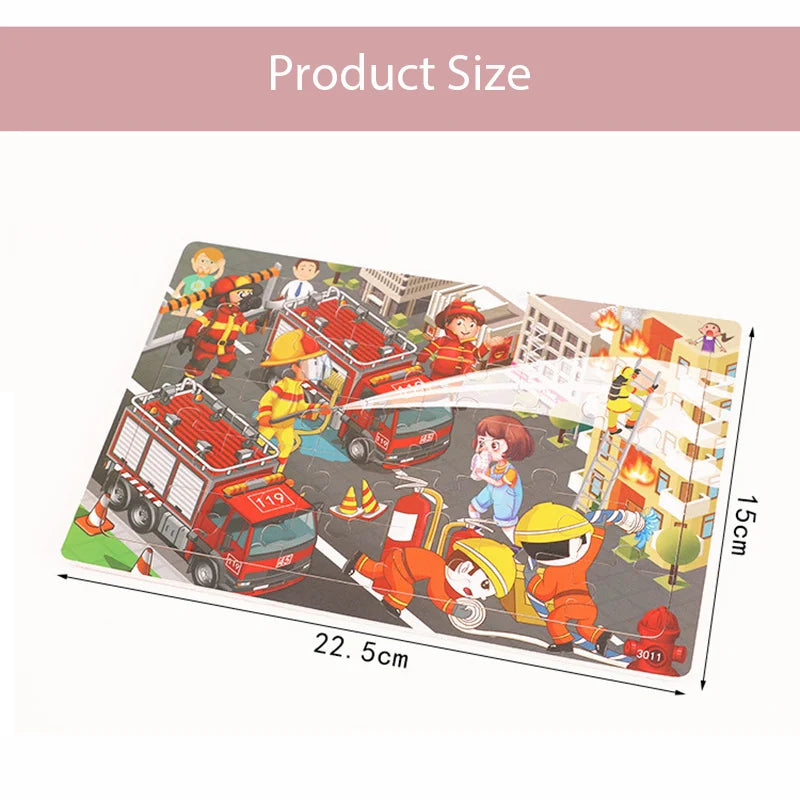 Rompecabezas 3D Montessori de 30 piezas – Juguete educativo de madera para niños