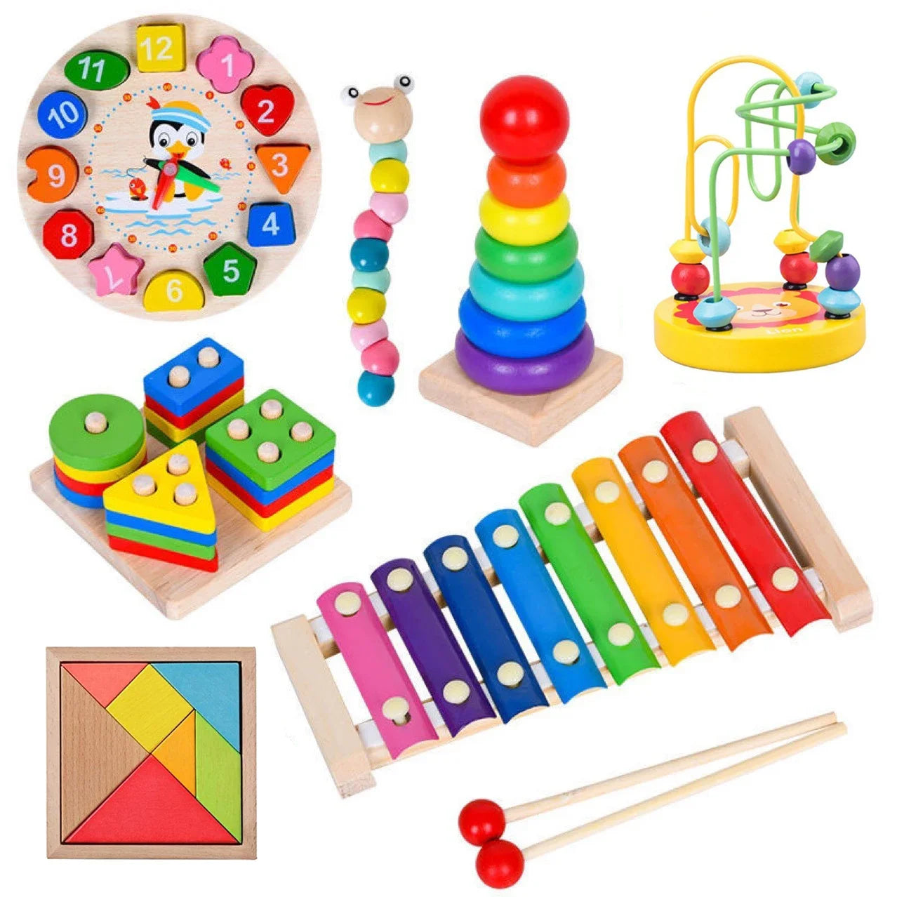 Juguetes de Madera Montessori para Bebés – Juguetes Educativos para el Desarrollo