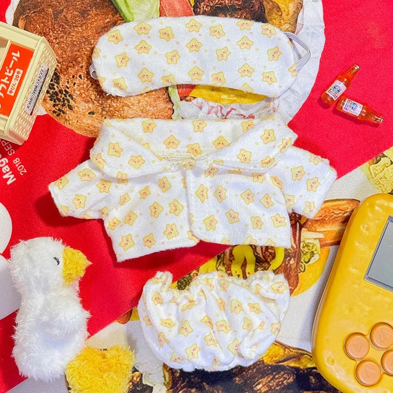 Ropa de Muñeca para Muñecas Idol de 20 cm: Lindos Pijamas con Máscara de Ojos, Juguete de Algodón Relleno para Fans de K-Pop EXO.